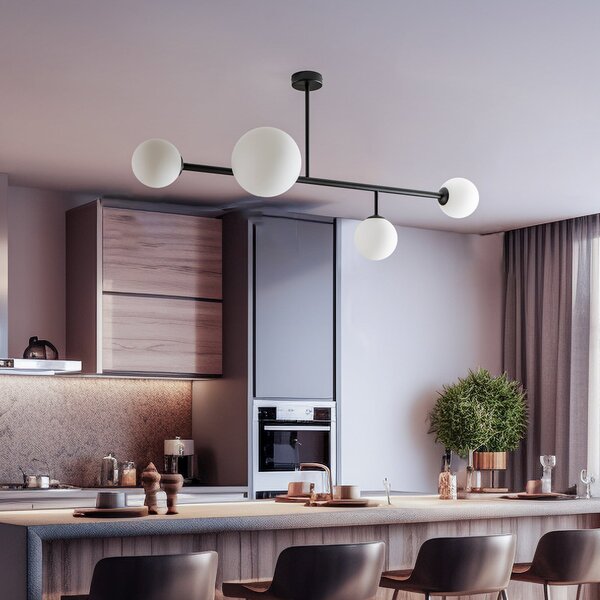 Plafoniere ALDEX, Dione, reglabil, Negru, Sala de mese, Metal, Modern