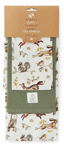 Prosoape de vase 3 buc. din bumbac 45x65 cm Forest Fable – Cooksmart ®