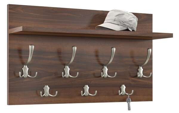 Mazzoni FINLO Nuc California/mânere Nichel Satin - CUIER DE PERETE MODERN CU RAFT PENTRU HOL 90 și 70 cm