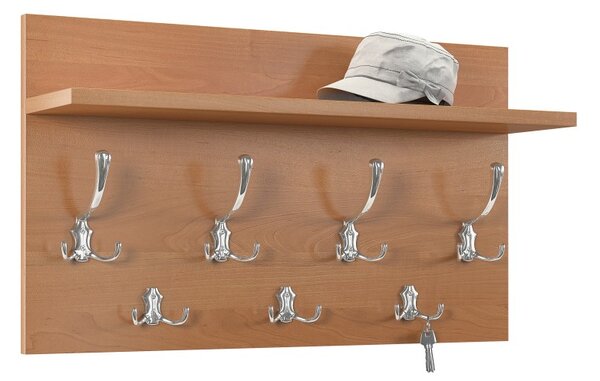 Mazzoni FINLO Arin/mânere Cromate Lucioase - CUIER DE PERETE MODERN CU RAFT PENTRU HOL 90 și 70 cm