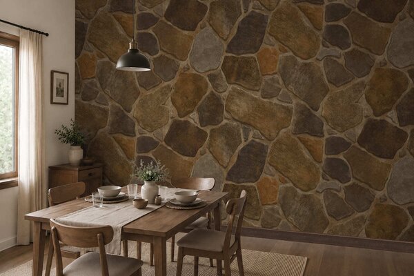 Tapet Model de piatră naturală în nuanțe calde, Fototapet Textură, Fototapet Piatra, w05691 : Uwalls.ro