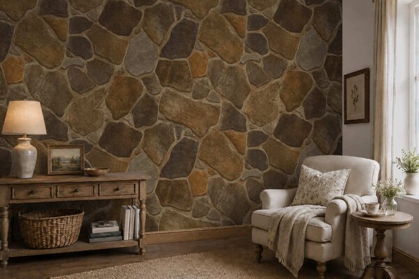 Tapet Model de piatră naturală în nuanțe calde, Fototapet Textură, Fototapet Piatra, w05691 : Uwalls.ro