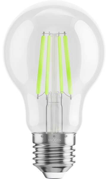 Mexen Vintis, bec LED cu filament E27, A60, 4 W, verde, transparent, L150-E27-04XX-46