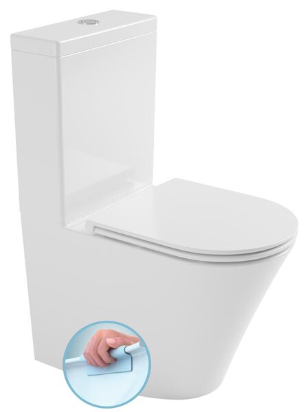 Bruckner Bruckner, Vas combinat WC DARIO RIMLESS cu rezervor, scurgere inferioară/posterioară, alb, 201.428.4