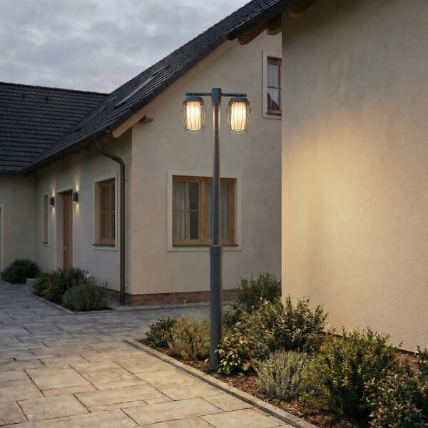 Lămpi de exterior Lucande, Chandan, Gri, Metal, Modern