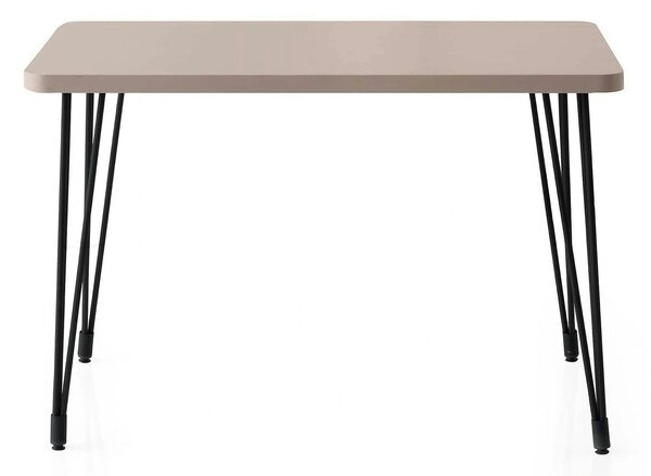 Masa LAGOS 1424, bej/negru, PAL melaminat/metal, 120x70x75 cm
