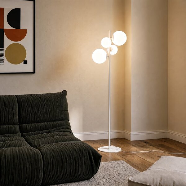 Lampadar ALDEX, Dione, Alb, Camera de zi, Sticlă, Modern