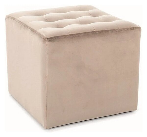 Taburet LORI, stofa catifelata bej - Bluvel 40, 39x39x34 cm