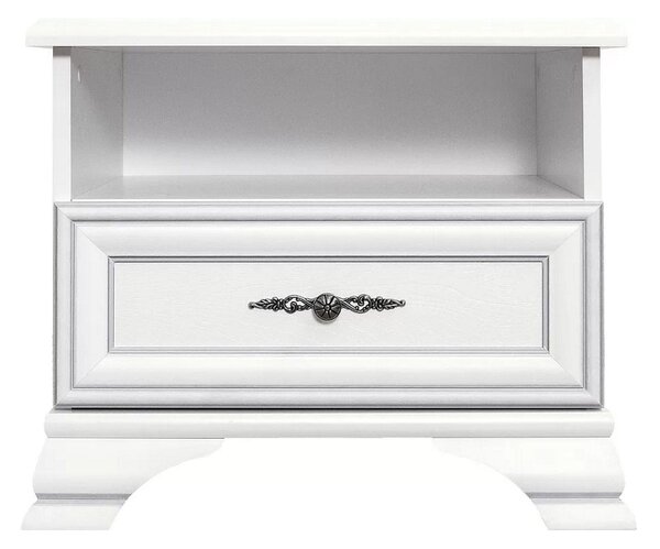 Mobilier dormitor alb IDENTO 3, PAL melaminat, cu pat 160x200, dulap c