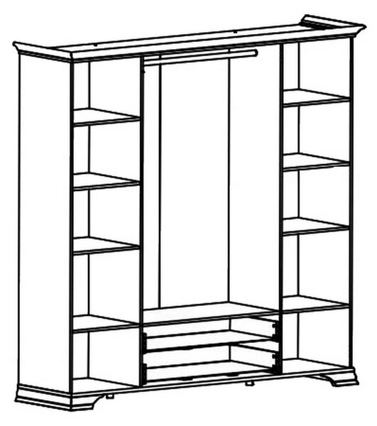 Mobilier dormitor alb IDENTO 3, PAL melaminat, cu pat 160x200, dulap c