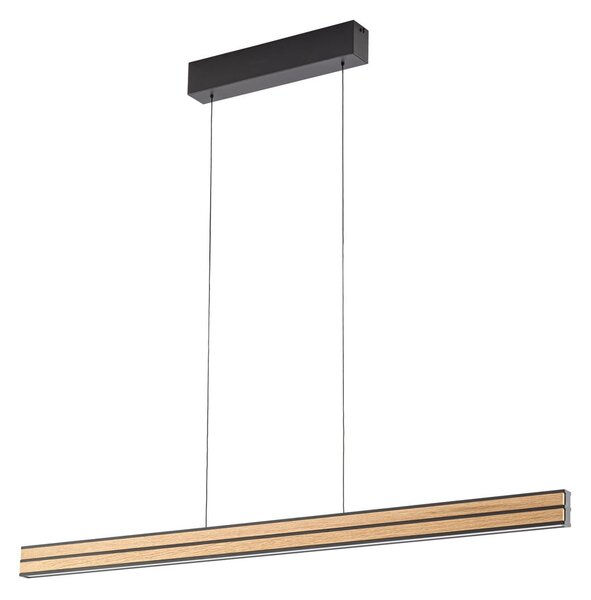 Lustră Pendul Quitani, Lisene, reglabil, Lemn, Sala de mese, Lemn, Design
