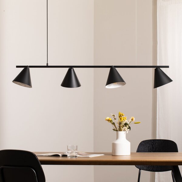 Lustră Pendul ALDEX, Hängeleuchte Form 4, reglabil, Negru, Sala de mese, Metal, Modern