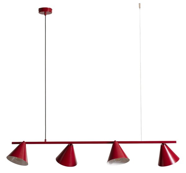 Lustră Pendul ALDEX, Hängeleuchte Form 4, reglabil, Roșu, Sala de mese, Metal, Modern