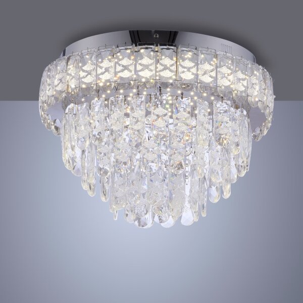 JUST LIGHT. 15092-17 - Plafonieră LED KULUNKA LED/33W/230V crom lucios