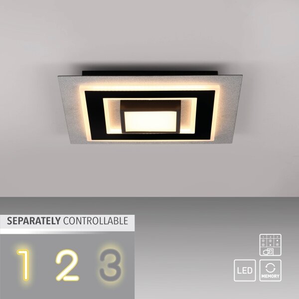JUST LIGHT. 14439-21 - LED Plafonieră CICHIO LED/18,5W/230V + LED/9W neagră