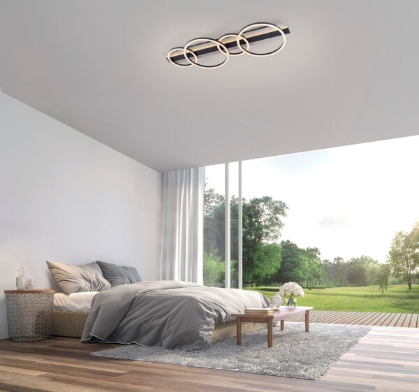 JUST LIGHT. 14426-21 - Plafonieră LED CICHIO LED/37W/230V + LED/9,5W neagră