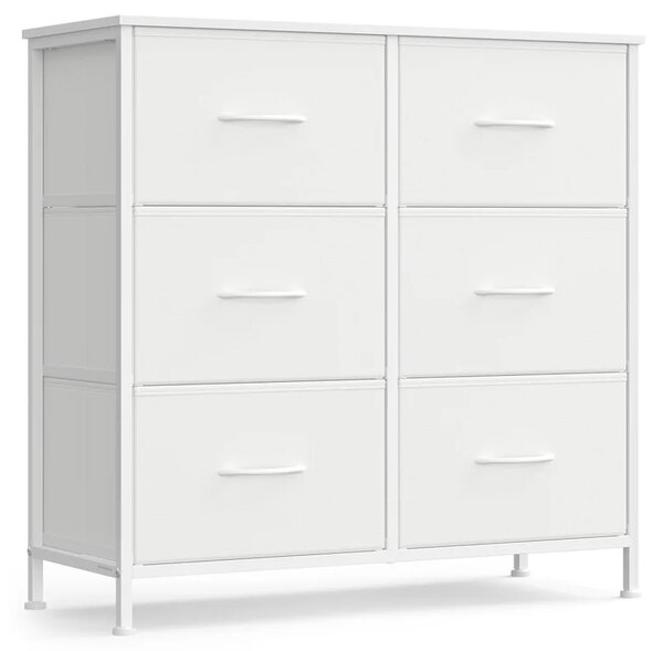 Comoda cu sertare textile VELMIO 77 x 74 cm, alba