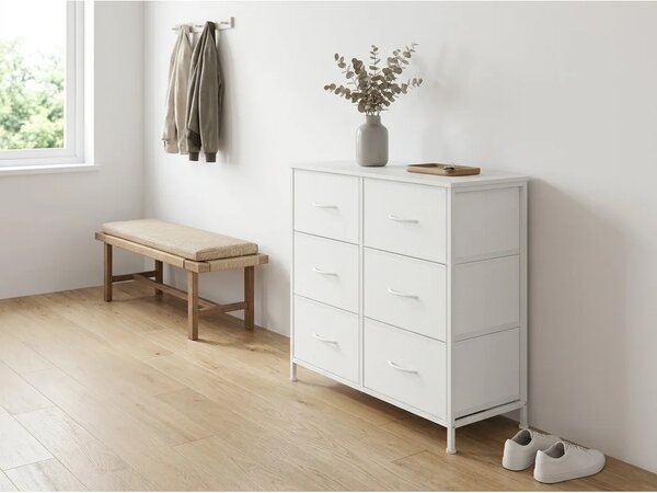 Comoda cu sertare textile VELMIO 77 x 74 cm, alba