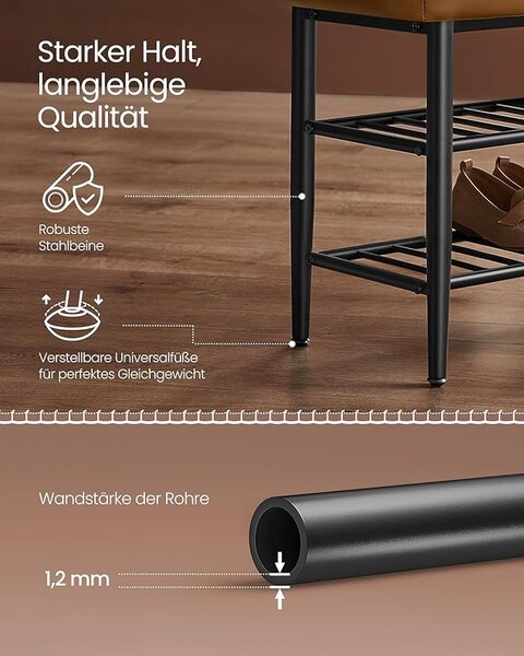 Bancuta pantofar Caramel Vasagle 100x30x50 cm