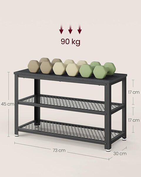 Bancuta pantofar Gri Vasagle 73x30x45 cm