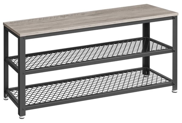 Bancuta pantofar Gri deschis Vasagle 100x30x45 cm