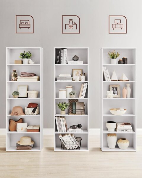 Biblioteca Alb Vasagle 60x24x178.5 cm