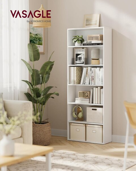 Biblioteca Alb Vasagle 60x24x178.5 cm