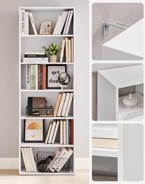 Biblioteca Alb Vasagle 60x24x178.5 cm