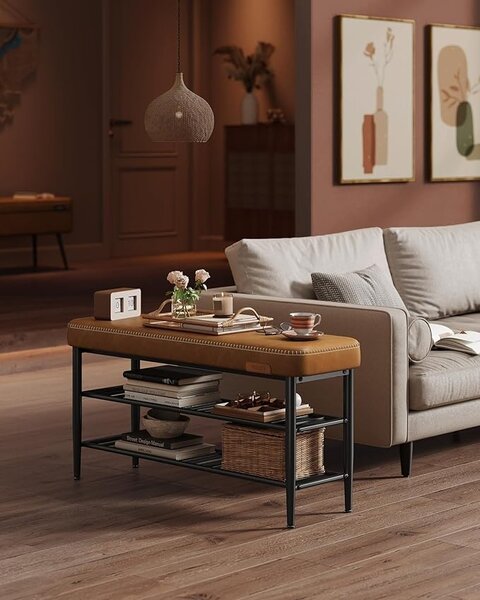 Bancuta pantofar Caramel Vasagle 100x30x50 cm