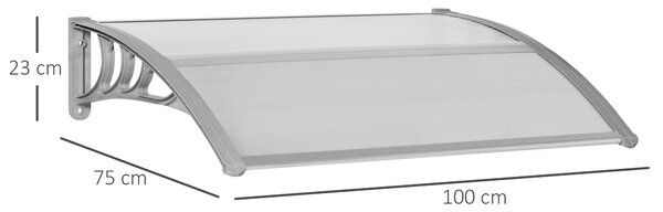 Outsunny Copertină Anti-UV din Policarbonat pentru Uși și Ferestre 100x75cm | Aosom Romania