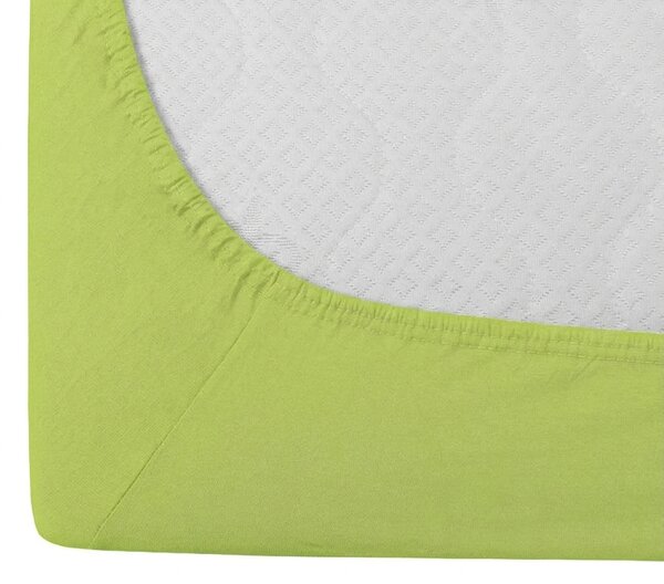 Cearsaf BASIC din jerseu verde deschis 90 x 200 cm