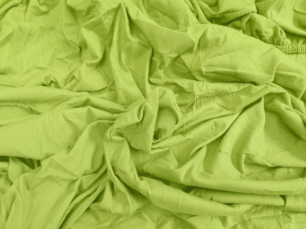 Cearsaf BASIC din jerseu verde deschis 90 x 200 cm