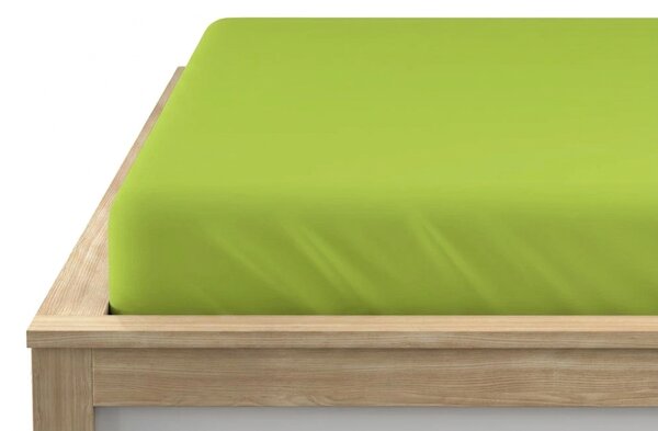 Cearsaf BASIC din jerseu verde deschis 90 x 200 cm