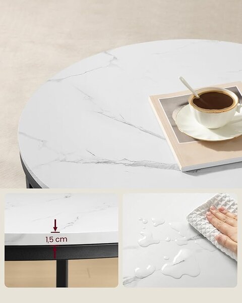 Masuta de cafea Alb Vasagle 65x65x46 cm