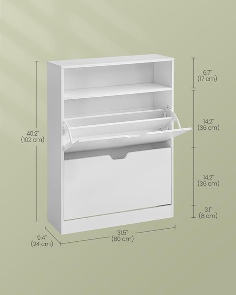 Pantofar Alb Vasagle 80x24x102 cm