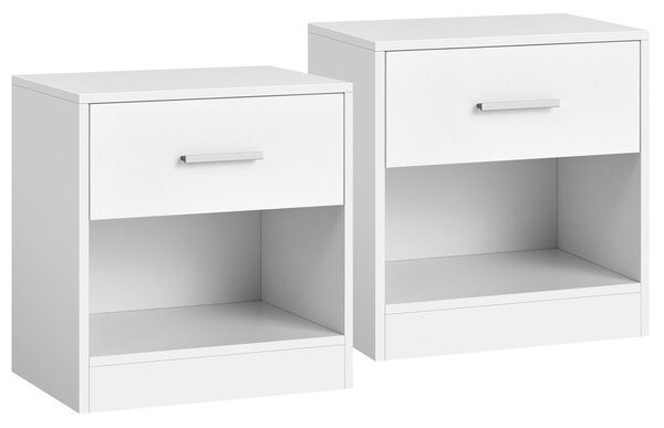 Set 2 noptiere Alb Vasagle 39x27.6x41 cm