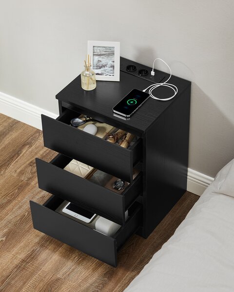 Set 2 noptiere Negru Vasagle 40x35x59 cm