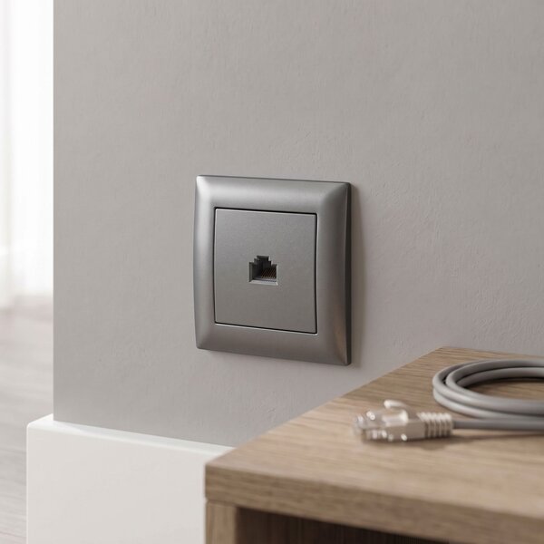 Priză RJ45 cu Ramă OSTE JNH010-S GREY