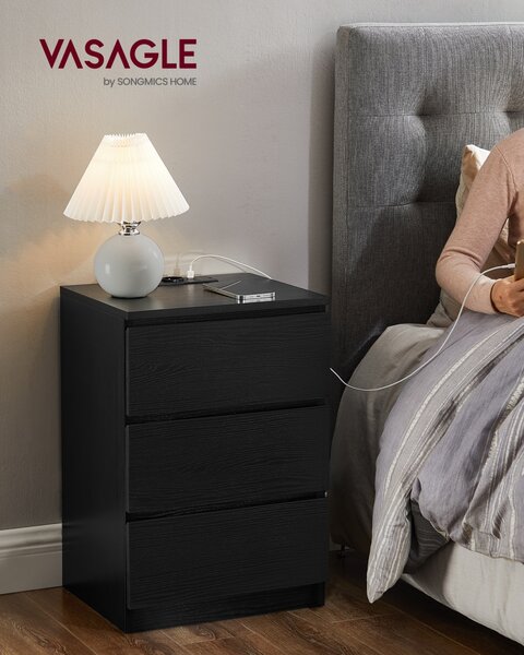 Set 2 noptiere Negru Vasagle 40x35x59 cm