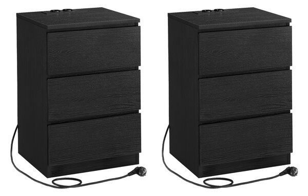 Set 2 noptiere Negru Vasagle 40x35x59 cm