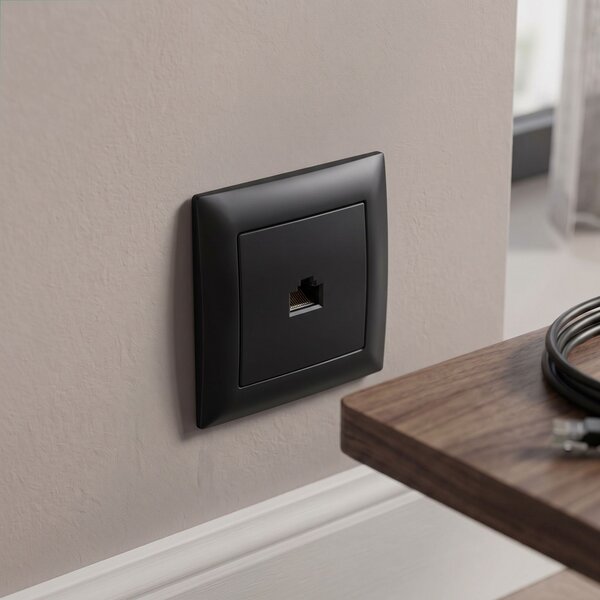 Priză RJ45 cu Ramă OSTE JNH010-S BLACK