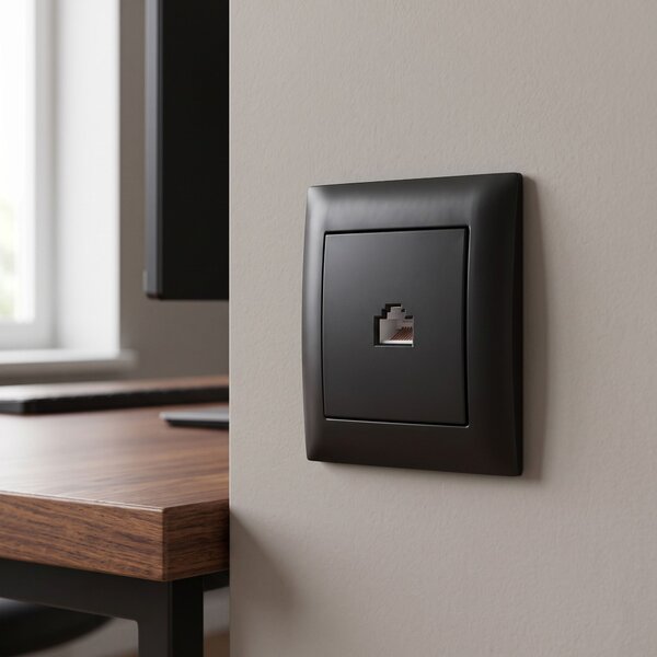 Priză RJ45 cu Ramă OSTE JNH010-S BLACK