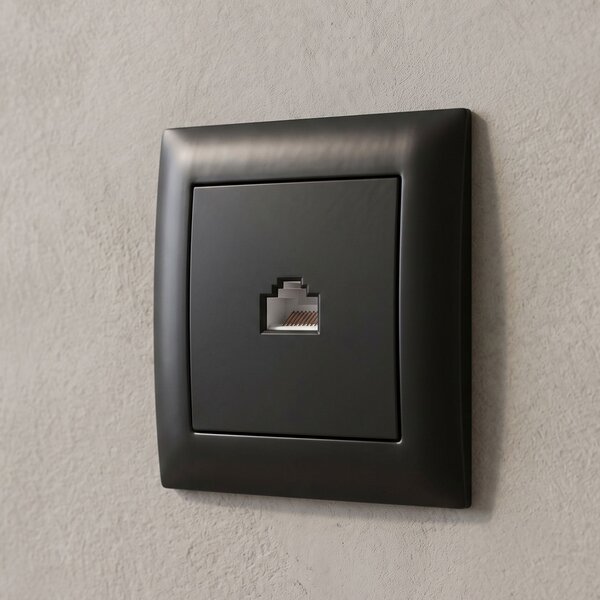 Priză RJ45 cu Ramă OSTE JNH010-S BLACK