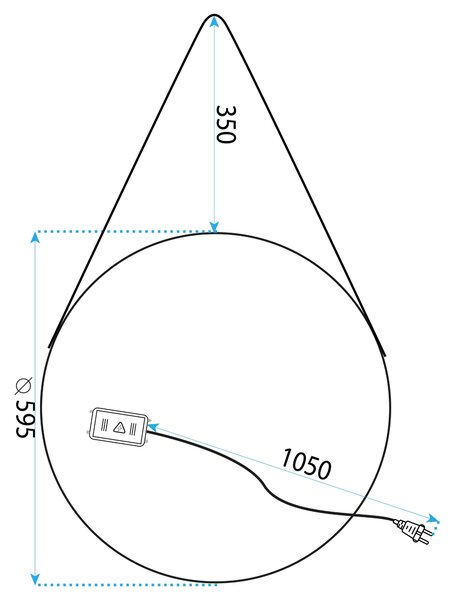 Oglindă LED 60cm YH-3339