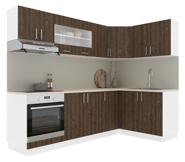 Set haaus V34, Stejar Bronz/Alb, Blat Thermo 28 mm, L 240 x 140 cm
