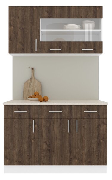 Set haaus V3, Stejar Bronz/Alb, Blat Thermo 28 mm, L 120 cm