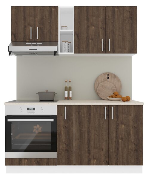 Set haaus V7, Stejar Bronz/Alb, Blat Thermo 28 mm, L 160 cm