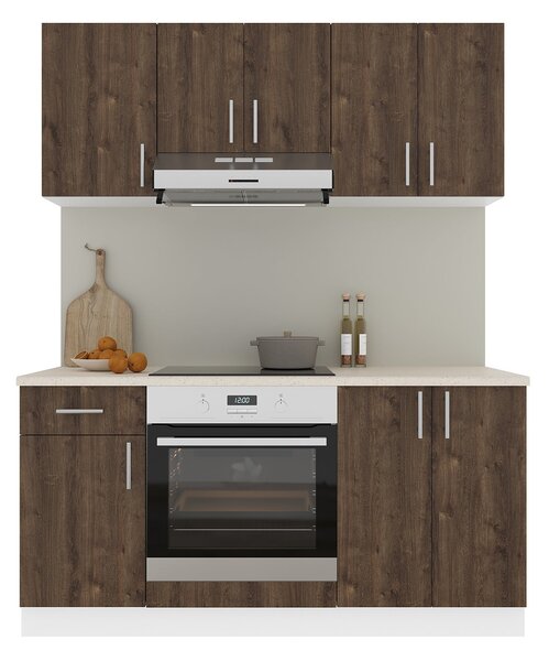 Set haaus V6, Stejar Bronz/Alb, Blat Thermo 28 mm, L 160 cm