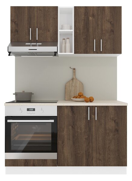 Set haaus V4, Stejar Bronz/Alb, Blat Thermo 28 mm, L 140 cm