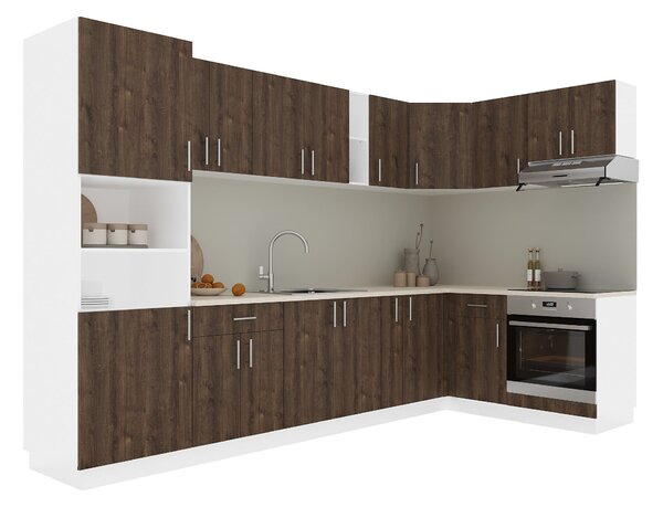 Set haaus V35, Stejar Bronz/Alb, Blat Thermo 28 mm, L 320 x 160 cm